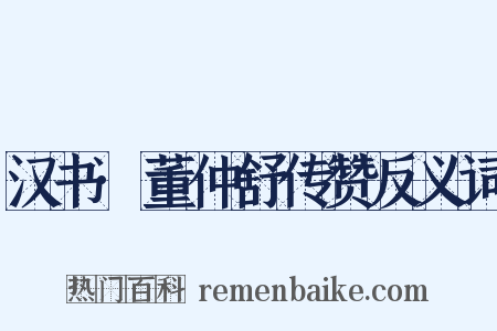 汉书·董仲舒传赞反义词是什么意思的图片
